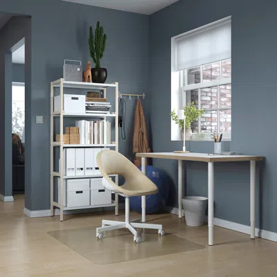 Ikea Lagkapten / Olov Desk, White Anthracite/white, 47 1/4x23 5/8 "