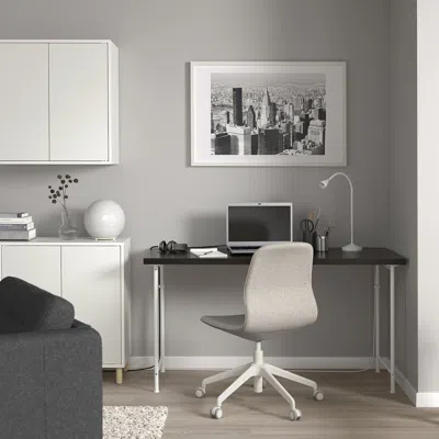 Ikea Lagkapten / Spänd Desk, Black-brown/white, 55 1/8x23 5/8 "