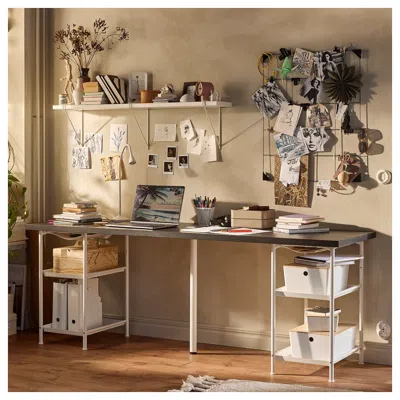 Ikea Lagkapten / Spänd Desk, Black-brown/white, 78 3/4x23 5/8 "