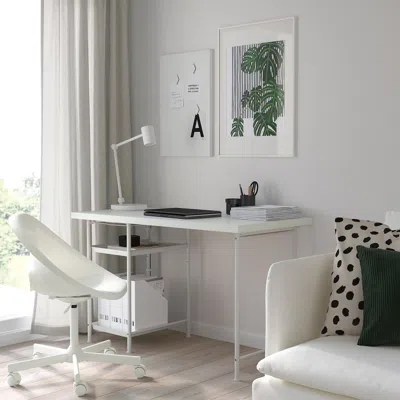 Ikea Lagkapten / Spänd Desk, White, 47 1/4x23 5/8 "