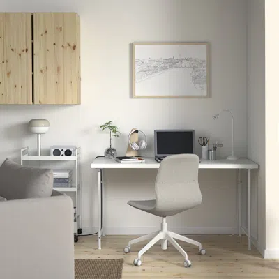 Ikea Lagkapten / Spänd Desk, White, 55 1/8x23 5/8 "