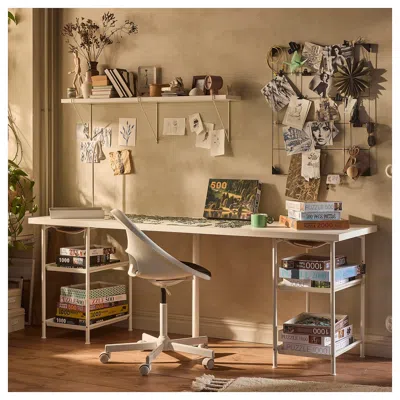 Ikea Lagkapten / Spänd Desk, White, 78 3/4x23 5/8 "