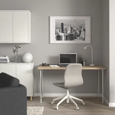 Ikea Lagkapten / Spänd Desk, White/anthracite, 55 1/8x23 5/8 "