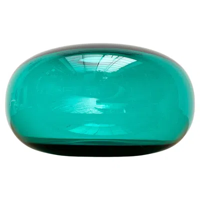 Pre-owned Ikea Large Swedish Stockholm Series Vase In Handmade Green Glass From , 1990s