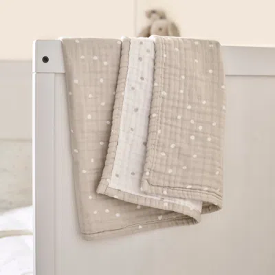 Ikea Len Baby Blanket, White Beige/dot Pattern Muslin, 31 1/2x39 3/8 "