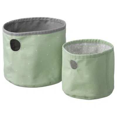 Ikea Len Box Set Of 2, Green/light Gray