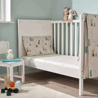 Ikea Len Crib Fitted Sheet, White Beige/dot Pattern Bunny Pattern, 27 1/2x52 "