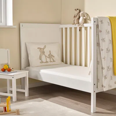 Ikea Len Crib Fitted Sheet, White/jersey, 27 1/2x52 "