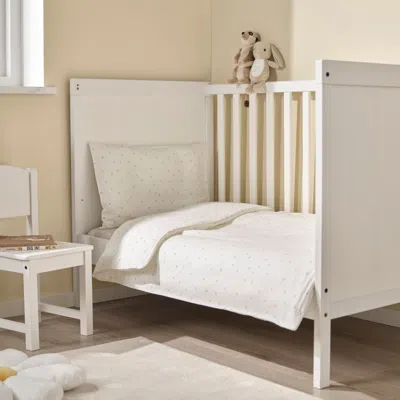 Ikea Len Duvet Cover 1 Pillowcase For Crib, White Beige/dot Pattern, 43 1/4x49 1/4/13 3/4x21 5/8 "