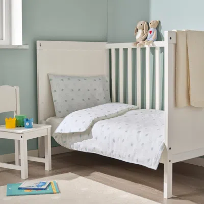 Ikea Len Duvet Cover 1 Pillowcase For Crib, White Blue/squirrel And Hedgehog Pattern, 43 1/4x49 1/4/13 3/