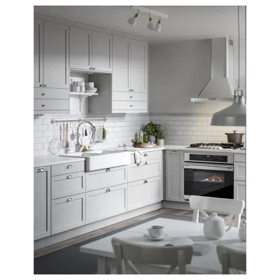 Ikea Lerhyttan 2-p Door/corner Base Cabinet Set, Light Gray, 13x30 "