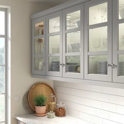 Ikea Lerhyttan Glass Door, Light Gray, 18x40 "