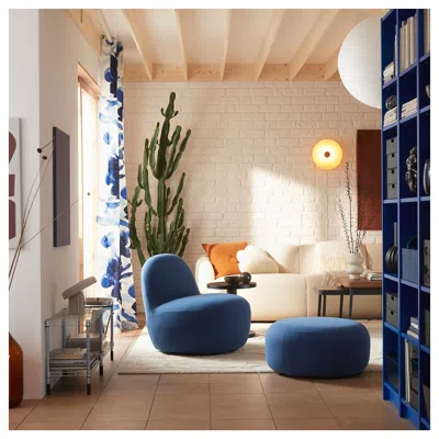 Ikea Lillesäter Pouffe, Gunnared Dark Blue, Diameter: 25 5/8 "