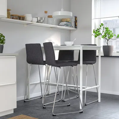 Ikea Lillånäs Bar Stool, Chrome Plated/gunnared Dark Gray, 29 7/8 "
