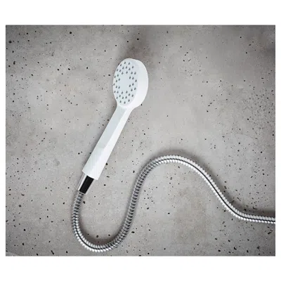 Ikea Lillrevet Single-spray Hand Held Shower Head, White, Hand Shower Diameter: 3 ¼ "
