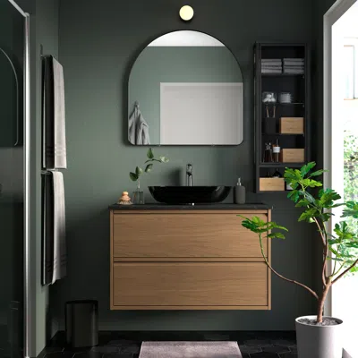 Ikea Lindbyn Mirror, Black, 31 1/2x31 1/2 "