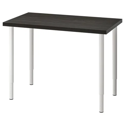Ikea Linnmon / Olov Desk, Black-brown/white, 39 3/8x23 5/8 "