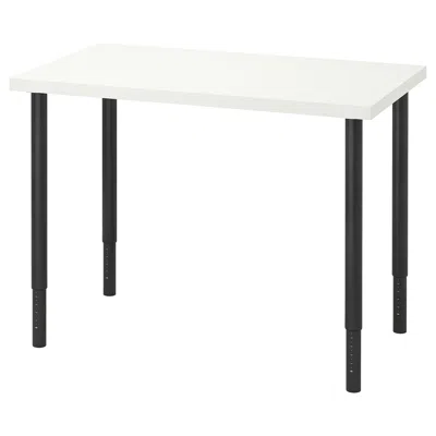 Ikea Linnmon / Olov Desk, White/black, 39 3/8x23 5/8 "