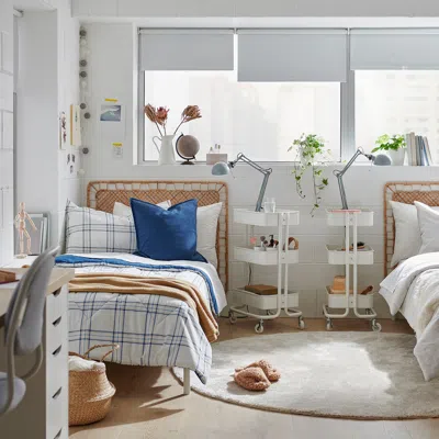 Ikea Linsnärja Comforter Set, Blue/white, Twin/twin X-long