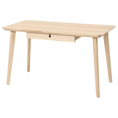 Ikea Lisabo Desk, Ash Veneer, 50 3/8x25 5/8 " In Brown