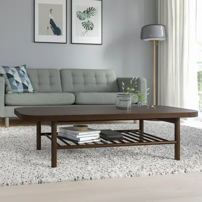 Ikea Listerby Coffee Table, Dark Brown Beech Veneer, 55 1/8x23 5/8 " Square, Dark Brown Beech Veneer, Mod