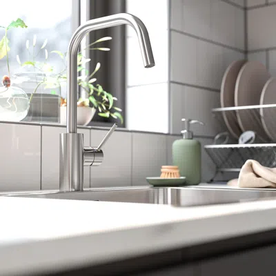 Ikea Älmaren Kitchen Faucet, Stainless Steel Color, Height: 14 1/8 "