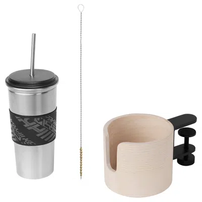 Ikea Lånespelare Mug And Mug Holder, Black/ash Veneer, Volume: 169 oz