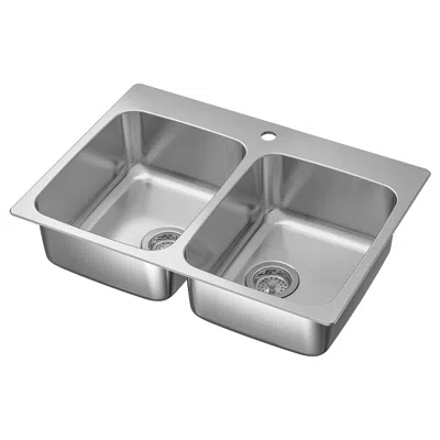 Ikea Långudden Double Bowl Top Mount Sink, Stainless Steel, 29 1/2x20 5/8 "