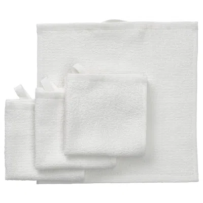Ikea Luddvial Washcloth, White, 10x10 "