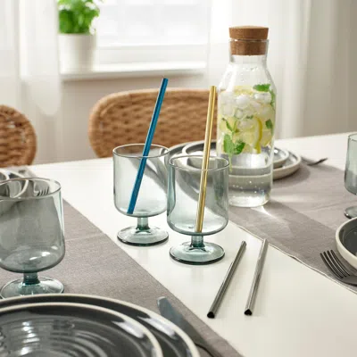 Ikea Lufttät Drinking Straws/brush Set Of 5, Mixed Shapes Mixed Colors, Length: 7 ¾ "