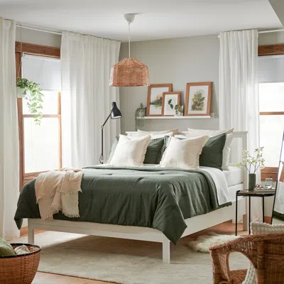 Ikea Luktvicker Comforter Set, Green, Full/queen