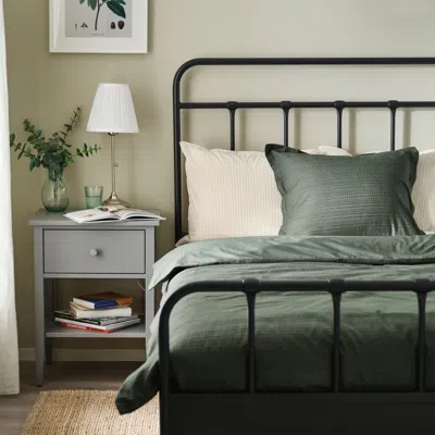 Ikea Luktvicker Duvet Cover And Pillowcase(s), Dark Green, Full/queen