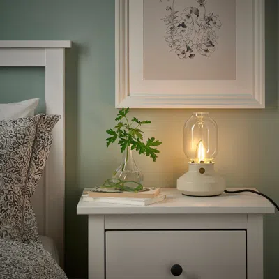 Ikea Lunnom Led Bulb E12 210 Lumen, Dimmable/chandelier Brown Clear Glass, Color Temperature: 2200 K In White