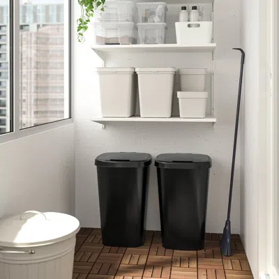 Ikea Lövkvast Bin With Lid, Black, 13 Gallon