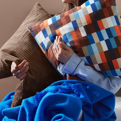 Ikea Lövnaturskog Cushion Cover, Brown/blue, 20x20 "