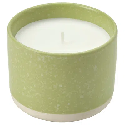 Ikea Lövskogslund Scented Candle In Ceramic Jar, Apple/bright Beige-yellow, 25 Hr