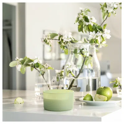 Ikea Lövskogslund Scented Candle In Glass, 3 Wicks, Apple/green, 25 Hr