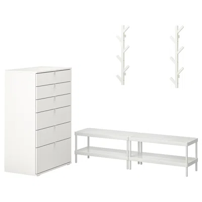 Ikea Mackapär / Vihals Hallway Furniture, Set Of 5, White