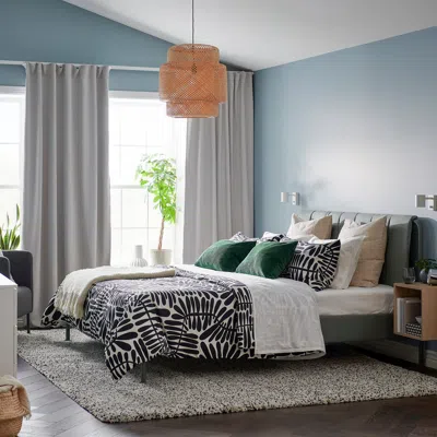 Ikea Majsmott Comforter Set, Black/white, Full/queen