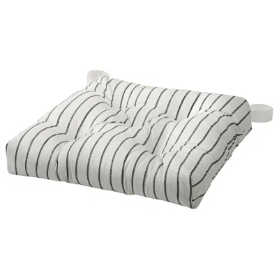 Ikea Malinda Chair Pad, Stripe Gray, 16/14x15x3 "