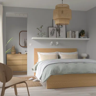 Ikea Malm Bed Frame, Oak Veneer, Queen