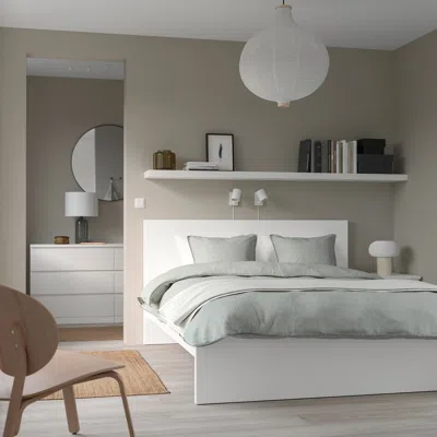 Ikea Malm Bed Frame With Mattress, White/vesteröy Firm, Queen