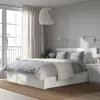 Ikea Malm High Bed Frame/2 Storage Boxes, White, Queen In White