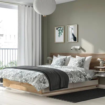 Ikea Mandal Bed Frame With Headboard, Birch/white, 55 1/8x78 3/4 "