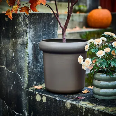 Ikea Måbärsbuske Plant Pot, Outdoor Dark Beige, 13 " In Gray