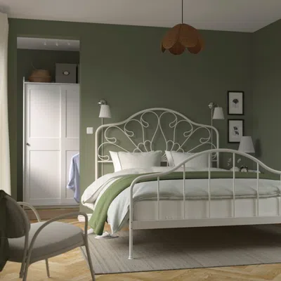 Ikea Mellgrund Bed Frame, Off-white, Queen