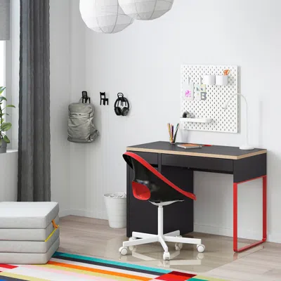 Ikea Micke Desk, Anthracite/red, 41 3/8x19 5/8 "