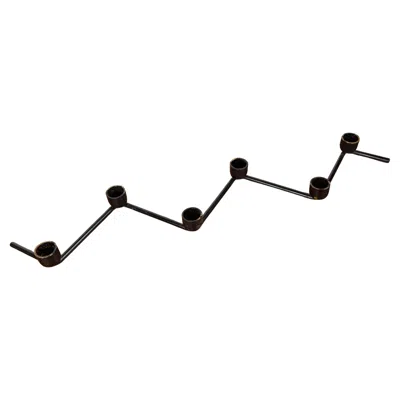 Pre-owned Ikea Mid-century Modern Danish Minimalist Metal Candleholder, 1960s In Black