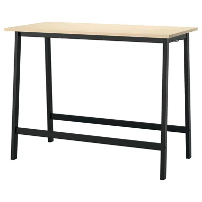 Ikea Mittzon Conference Table, Birch Veneer/black, 55 1/8x26 3/4x41 3/8 "