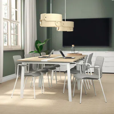 Ikea Mittzon Conference Table, Birch Veneer/white, 47 1/4x42 1/2x29 1/2 "